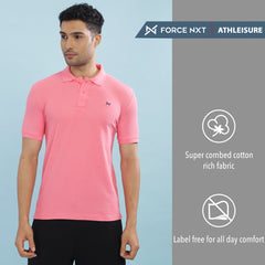 Force NXT Super Combed Cotton Mens Collared Polo Solid T-Shirt