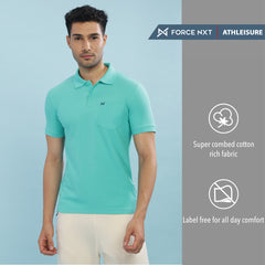 Force NXT Super Combed Cotton Mens Collared Polo Solid T-Shirt