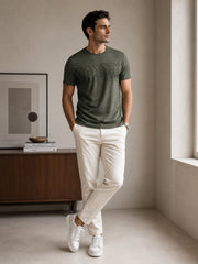 Force NXT Men's Premium Microfiber Fabric Half-Sleeves Chest Printed Round Neck T-Shirt