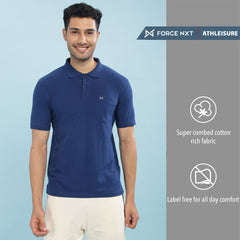 Force NXT Super Combed Cotton Mens Pack Of 2 Collared Polo Solid T-Shirt