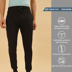 Force NXT Super Combed Cotton Mens Pack of 2 Solid Jogger