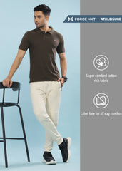 Force NXT Super Combed Cotton Mens Collared Polo Solid T-Shirt