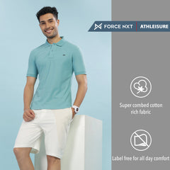 Force NXT Super Combed Cotton Mens Pack Of 2 Collared Polo Solid T-Shirt