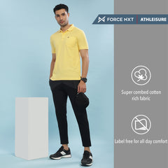 Force NXT Super Combed Cotton Mens Collared Polo Solid T-Shirt
