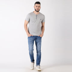 Force NXT Super Combed Cotton Mens Henley Solid T-Shirt