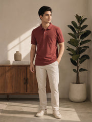 Force NXT Men's Super Combed Cotton Rich Jacquard Fabric Half-Sleeves T-Shirt