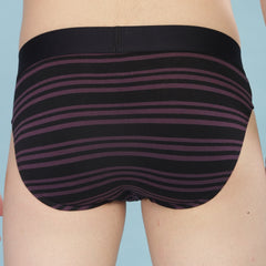 Super Combed Cotton Four Way Stretch Mens Pack of 3 Striped Brief