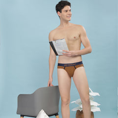 Super Combed Cotton Four Way Stretch Mens Pack of 2 Striped Brief