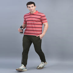 Force NXT Super Combed Cotton Mens Collared Polo Striped T-Shirt