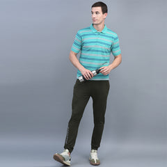 Force NXT Super Combed Cotton Mens Collared Polo Striped T-Shirt