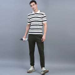 Force NXT Super Combed Cotton Mens Collared Polo Striped T-Shirt