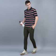 Force NXT Super Combed Cotton Mens Collared Polo Striped T-Shirt
