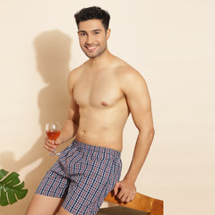 Force NXT Super Combed Cotton Mens Checks Boxer Shorts