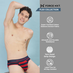 Super Combed Cotton Four Way Stretch Mens Pack of 3 Striped Brief