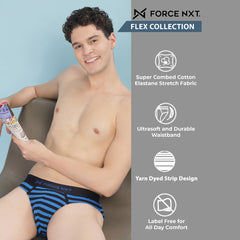Super Combed Cotton Four Way Stretch Mens Pack of 2 Striped Brief