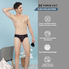 Super Combed Cotton Four Way Stretch Mens Pack of 2 Striped Brief
