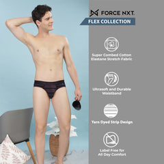 Super Combed Cotton Four Way Stretch Mens Pack of 2 Striped Brief