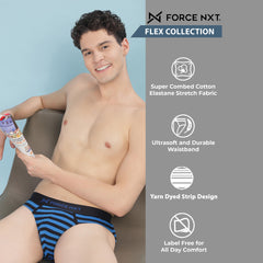 Super Combed Cotton Four Way Stretch Mens Pack of 2 Striped Brief