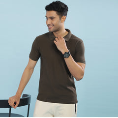 Force NXT Super Combed Cotton Mens Collared Polo Solid T-Shirt