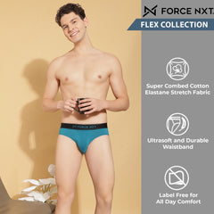 Super Combed Cotton Four Way Stretch Solid Mens Pack of 2 Brief
