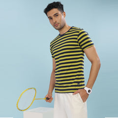 Force NXT Super Combed Cotton Mens Round Neck Striped T-Shirt