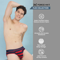Super Combed Cotton Four Way Stretch Mens Pack of 2 Striped Brief