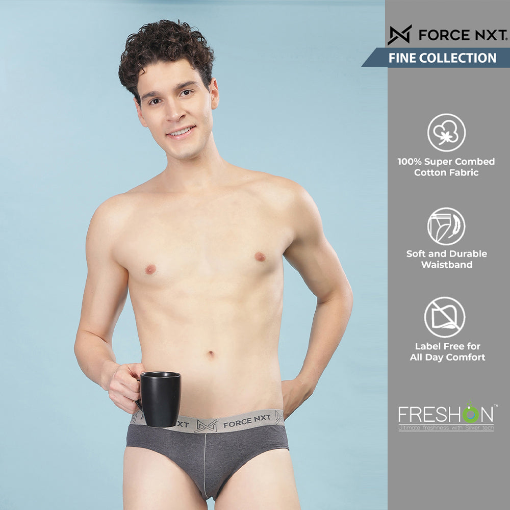 Super Combed Cotton Solid Mens Pack of 2 Brief