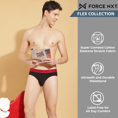 Super Combed Cotton Four Way Stretch Solid Mens Pack of 3 Brief