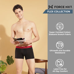 Super Combed Cotton Four Way Stretch Solid Mens Pack of 3 Trunk