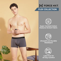 Super Combed Cotton Four Way Stretch Solid Mens Pack of 3 Trunk