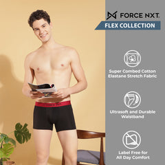 Super Combed Cotton Four Way Stretch Solid Mens Pack of 3 Trunk