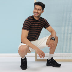 Force NXT Super Combed Cotton Mens Round Neck Striped T-Shirt