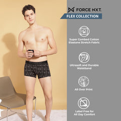 Ultrasoft Super Combed Cotton Elastane Stretch Mens Pack of 3 Printed Trunk