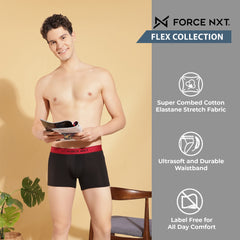 Super Combed Cotton Four Way Stretch Solid Mens Pack of 3 Trunk