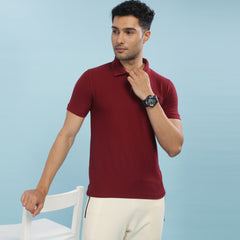 Force NXT Super Combed Cotton Mens Collared Polo Solid T-Shirt