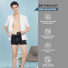 Super Combed Cotton Mens Pack of 3 Solid Mini Trunk