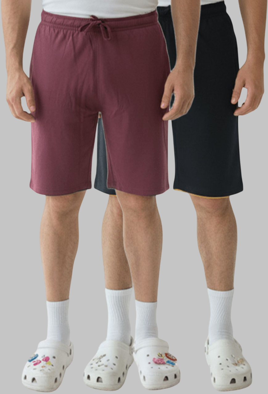 Force NXT Men's Solid Shorts - Pack of 2