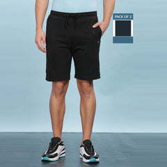 Force NXT Super Combed Cotton Mens Pack of 2 Solid Shorts