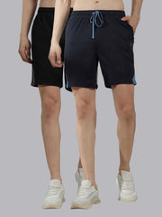 Force NXT Men's Polyester Solid Shorts - Pack of 2
