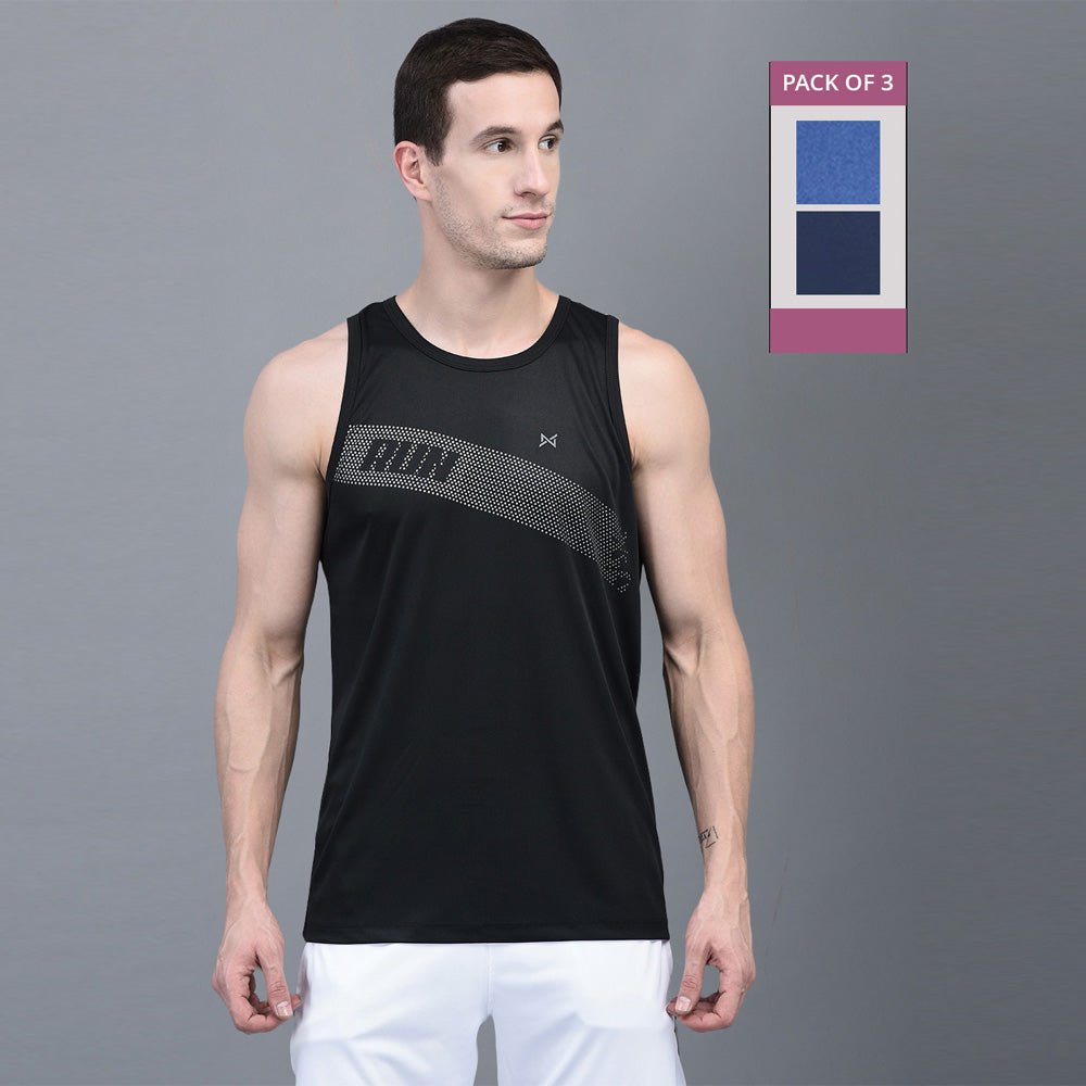 Anti Viral Anti Odour Cool Mens Pack of 3 Tank Top Sports  Vest