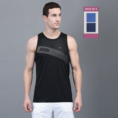 Anti Viral Anti Odour Cool Mens Pack of 3 Tank Top Sports  Vest