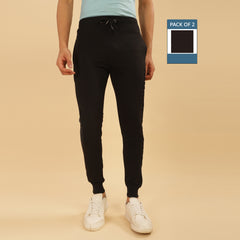 Force NXT Super Combed Cotton Mens Pack of 2 Solid Jogger