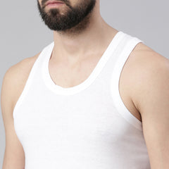 Super Combed Cotton Mens Pack Of 7 White Vest
