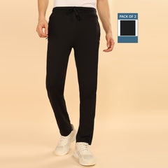 Force NXT Super Combed Cotton Mens Pack of 2 Solid Track Pant