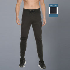 Force NXT Super Combed Cotton Mens Pack of 2 Solid Jogger