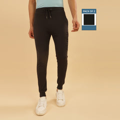 Force NXT Super Combed Cotton Mens Pack of 2 Solid Jogger