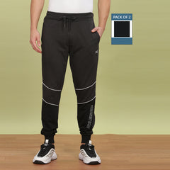 Force NXT Super Combed Cotton Mens Pack of 2 Solid Jogger