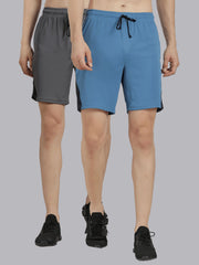 Force NXT Men's Polyester Solid Shorts - Pack of 2