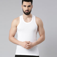 Super Combed Cotton Mens Pack Of 6 White Vest