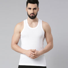 Super Combed Cotton Mens Pack Of 8 White Vest